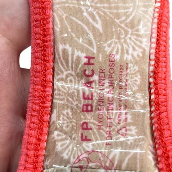 Free People free-est Dylan Lurex High-Waist Bikini Bottom Coral Pink Size XL - Picture 8 of 10